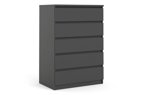 Naia Chest of 5 Drawers in Black Matt