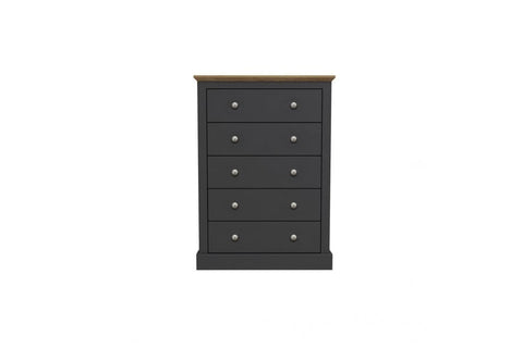Devon 5 Drawer Chest Charcoal