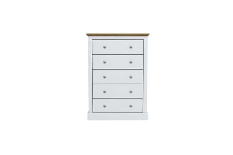 Devon 5 Drawer Chest White