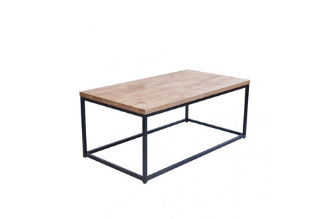 Mirelle Coffee Table Solid Oak Black Metal Frame
