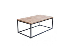 Mirelle Coffee Table Solid Oak Black Metal Frame