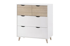 Stockholm 4 Drawer Chest White-Oak