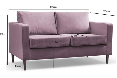 Boxfit Lavender Fabric 2 Seater Sofa