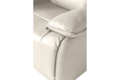 Turin Genuine Leather Chalk Electric Power Recliner 2 Seater Sofa