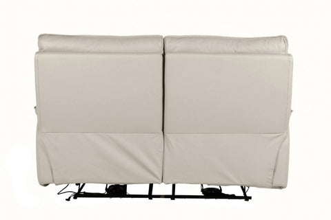 Turin Genuine Leather Chalk Electric Power Recliner 2 Seater Sofa