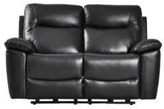 Amarien Genuine Leather Black Electric Power Recliner 2 Seater