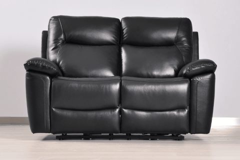 Amarien Genuine Leather Black Electric Power Recliner 2 Seater