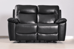 Amarien Genuine Leather Black Electric Power Recliner 2 Seater