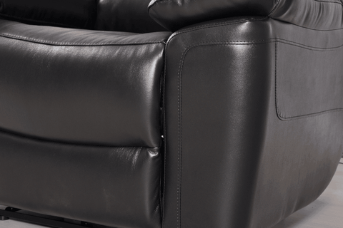Amarien Genuine Leather Black Electric Power Recliner 2 Seater