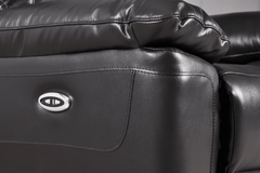 Amarien Genuine Leather Black Electric Power Recliner 2 Seater