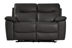 Amarien Genuine Leather Grey Electric Power Recliner 2 Seater