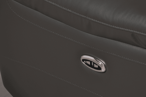 Amarien Genuine Leather Grey Electric Power Recliner 2 Seater