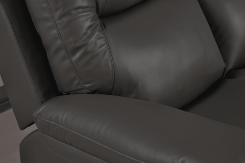 Amarien Genuine Leather Grey Electric Power Recliner 2 Seater