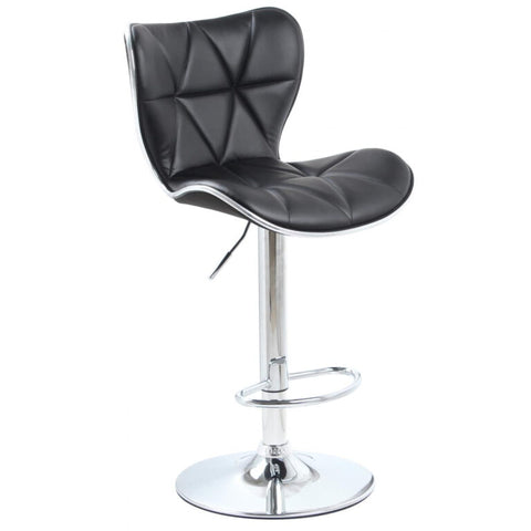 Harlow Bar Stool PU Chrome & Black