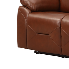 Renato Genuine Leather Tan Electric Power Recliner 3 Seater