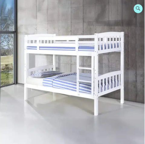 Ashbrook Solid Wood Bunk Bed White