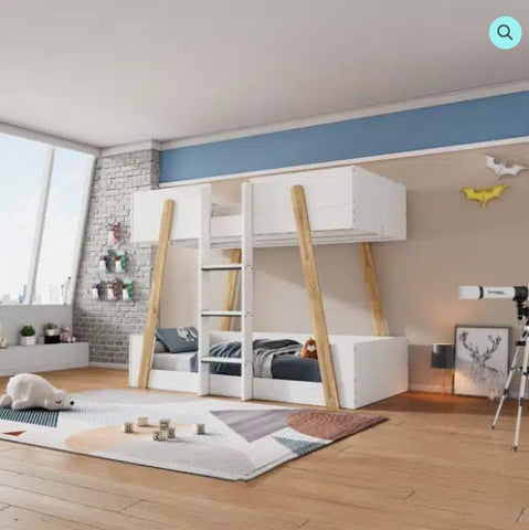 Jerry Bunk Bed White & Oak