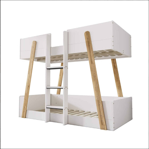 Jerry Bunk Bed White & Oak