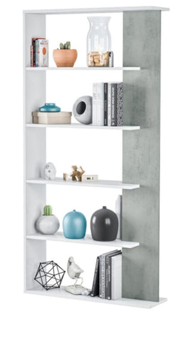 Epping Bookcase Table 5 Shelves White & Concrete 0L2252A