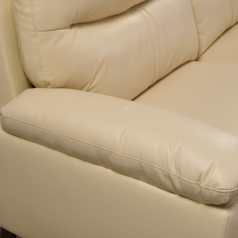 Vantage Genuine Leather Cream 2 Seater Sofa
