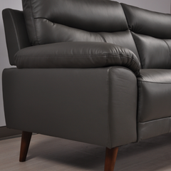 Vantage Genuine Leather Grey 2 Seater Sofa