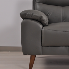 Vantage Genuine Leather Grey 2 Seater Sofa