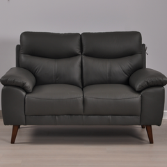 Vantage Genuine Leather Grey 2 Seater Sofa
