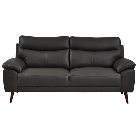 Vantage Genuine Leather Grey 3 Seater Sofa