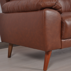 Vantage Genuine Leather Tan 2 Seater Sofa