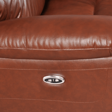 Amarien Genuine Leather Tan Electric Power Recliner 2 Seater
