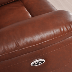 Amarien Genuine Leather Tan Electric Power Recliner 2 Seater