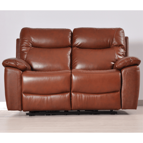 Amarien Genuine Leather Tan Electric Power Recliner 2 Seater