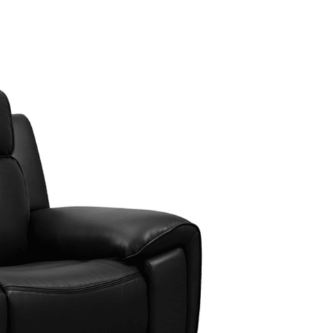 Annecy Genuine Leather Black Electric Power Recliner 3 Seater Sofa