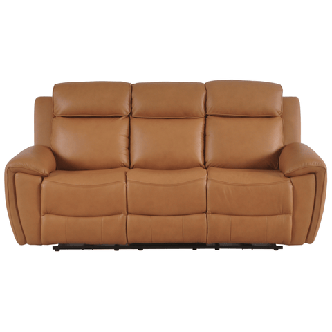 Annecy Genuine Leather Caramel Electric Power Recliner 3 Seater Sofa