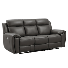 Annecy Genuine Leather Grey Electric Power Recliner 3 Seater