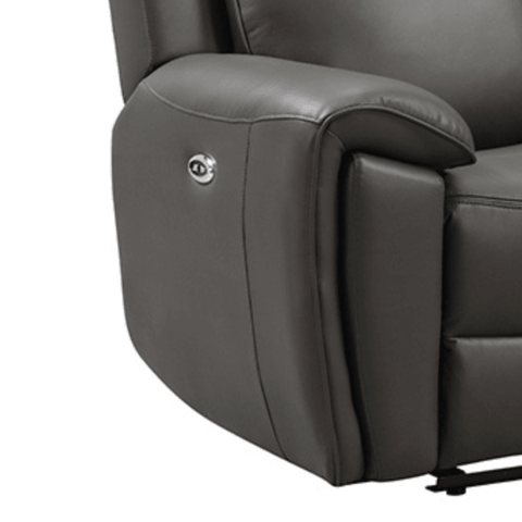 Annecy Genuine Leather Grey Electric Power Recliner 2 Seater