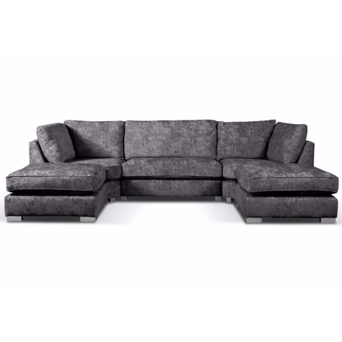 Bishop Coal Alaska Fabric U Shape High Back Corner Sofa