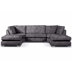 Bishop Coal Alaska Fabric U Shape High Back Corner Sofa