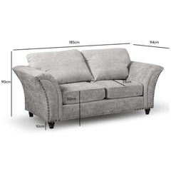 Canterbury Truffle Fabric 2 Seater Sofa