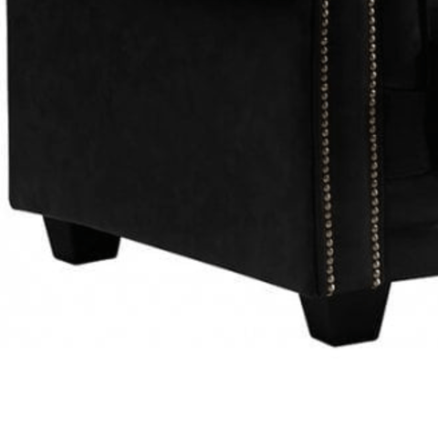 Chesterfield Black Leather Antique 2 Seater Sofa