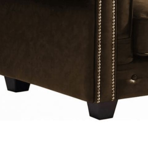 Chesterfield Brown Leather Antique 2 Seater Sofa