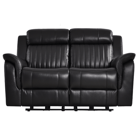 Cidliano Genuine Leather Black Electric Power Recliner 2 Seater Sofa