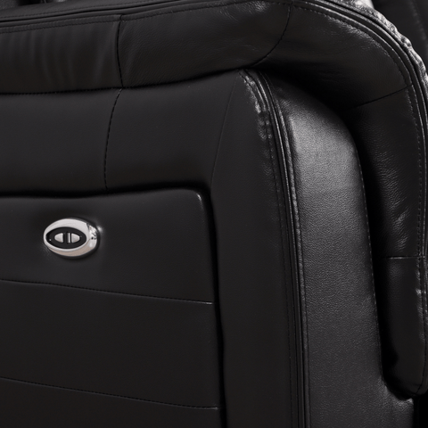 Cidliano Genuine Leather Black Electric Power Recliner 3 Seater Sofa