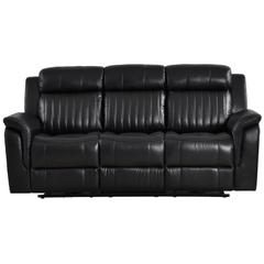 Cidliano Genuine Leather Black Electric Power Recliner 3 Seater Sofa