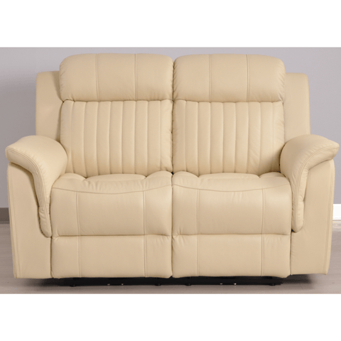 Cidliano Genuine Leather Cream Electric Power Recliner 2 Seater Sofa