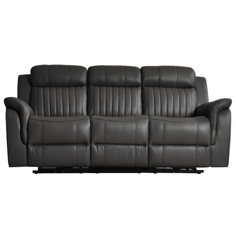 Cidliano Genuine Leather Grey Electric Power Recliner 3 Seater Sofa