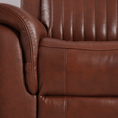 Cidliano Genuine Leather Tan Electric Power Recliner 2 Seater Sofa
