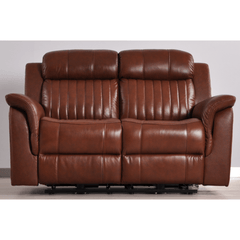 Cidliano Genuine Leather Tan Electric Power Recliner 2 Seater Sofa