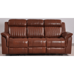 Cidliano Genuine Leather Tan Electric Power Recliner 3 Seater Sofa