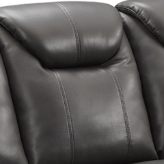 Cinema Grey Electric 2 Seater Leather Recliner Sofa With Two Cup Holders